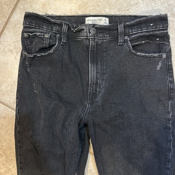 Abercrombie and Fitch Skinny High Rise Black Destroy Jeans 4S distressed crop - Picture 5 of 7